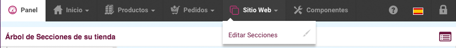 sitio web - editar secciones